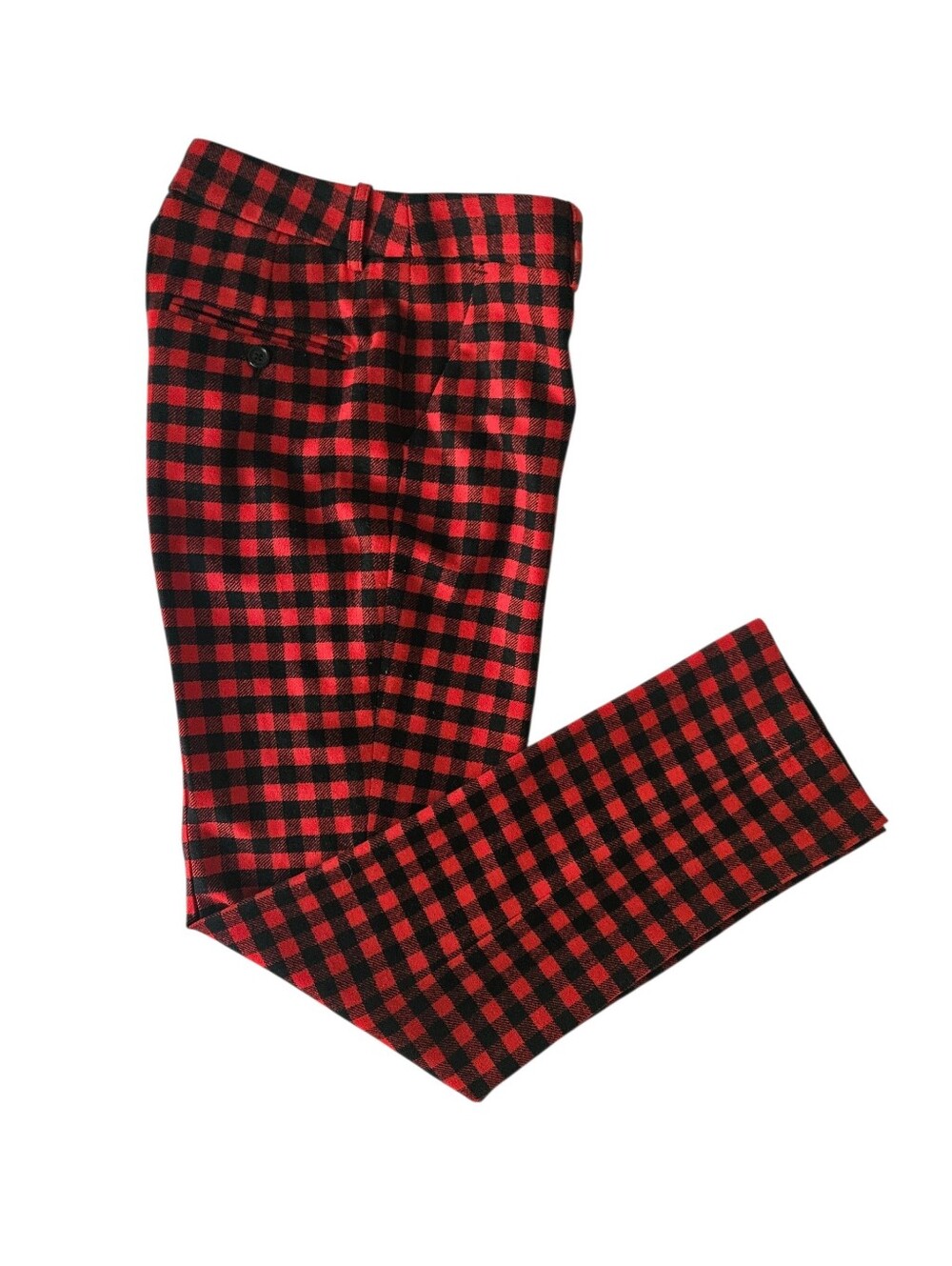 MICHAEL KORS Red Black Buffalo Plaid Tailored Wool Trousers | SZ 2